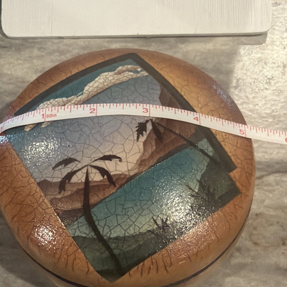 Vtg Ken‎ Jensen Signed Studio Art Pottery Raku Landscape Dresser Jar 1989 HTF - Picture 8 of 8
